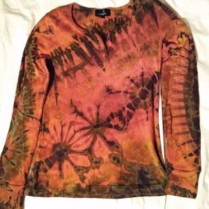 Just Zen tie dye long sleeve t-shirt size small